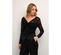 Glaze Lace Blouse Lace Cream Black XL