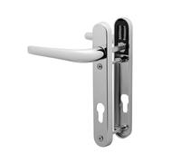 GlazeAssist - uPVC Door Handle 92mm PZ Sprung Pair for PVC and Composite Doors - External Door Handle for uPVC Door (Chrome, 122mm)