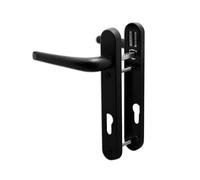 GlazeAssist - uPVC Door Handle 92mm PZ Sprung Pair for PVC and Composite Doors - External Door Handle for uPVC Door (Black, 122mm)