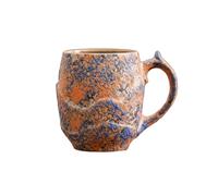 Glazed Art Ceramic Stoneware Mug for Coffee and Tea with Comfortable Handle Elegant Drinkware for Home Use (Blue, 11.3X9cm)