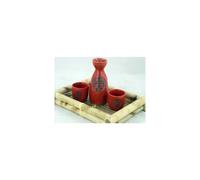 Glazed Ceramic 3 Pcs Japanese Sake Set In Gift Box