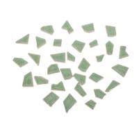 Glazed Ceramic Mosaic Tiles Green Irregular for Craft Projects | Small round Pieces, Retro Handcrafted Finish, Visual Layering, Bathroom Accents and Living Room Columns