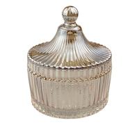 Glazed Glass Candy Dish with Yurt Shape Lid Cover Crystal Sugar Server Bowl Tin Candy Buffet Decorative Cookie Jar Box Bottle Food Storage Container