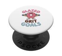 Glazed Grit Goals Motivational Doughnut PopSockets Adhesive PopGrip