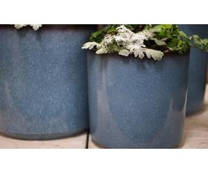 Glazed Planter Selection: Glazed Cylinder Planters-One of Each /Three