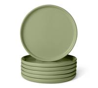 Glazed Stoneware Appetizer Plates, 6-Piece Set, Microwave