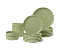 Glazed Stoneware Dinnerware, 18-Piece Set, 6 Full Place Settings,
