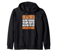 Glazier Fixes Everything Funny Logic Trade Quote Zip Hoodie