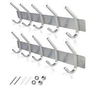 GlazieVault Coat Racks for Wall - Stainless Steel Coat Hooks (2 Pack) - Heavy Duty Coat Hooks Wall Mounted -Hanger Hooks and Clothes Hooks