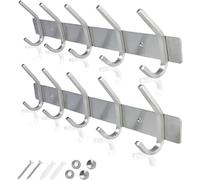GlazieVault Coat Racks - Stainless Steel Coat Hooks (2 Pack) - Heavy Duty Wall Mounted Hooks