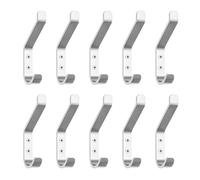 GlazieVault Satin Nickel Coat Hooks for Wall Pack 10 - Heavy Duty Coat Hooks Wall Mounted - Premium Design Wall Hooks Rust Free Door Hooks for Hanging (Silver Flat Hooks Pack 10)