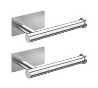 GlazieVault Self Adhesive Toilet Roll Holder Pack of 2 - SUS304 Stainless Steel Stick On Toilet Paper Holder, No Drill Bathroom Toilet Roll Holder, Waterproof Brushed Finish for Bathroom &Kitchen