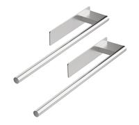 GlazievVault Towel Rail Pack 2- Self Adhesive Towel Holder 30CM | Stainless Steel Hand Towel holder for Bathroom & Kitchen No Drilling, Brushed Silver