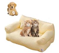 GLazzy Ice Silk Cooling Pet Couch, Cats Breathable Washable Pet Beds, Dog Cooling Bed Summer Sleeping Cool Ice Silk Bed for Small, Medium, Large Dogs & Cats(Yellow,L)