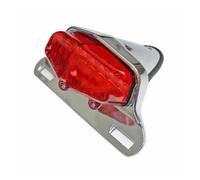 GLBLPEXELR Motorcycle Rear Light For Triumph British Cafe Race Classic Vintage Brake LED Lamp Rear Stop License Plate Motorcycle Tail Light(Smoke Lens Chrome Red)