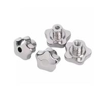 GLBMLMTHZP 04 Stainless Steel Star Shaped Handle Knob Nut Plum Blind Hole/Through-Hole Lock Clamping Hand Wheel M6M8M10M12M14M16M18M20 Square Nuts(Through-hole,M10(dk48))