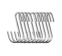 GLBMLMTHZP 10PCS Multifunctional S-Hooks Stainless Steel Kitchen Bathroom Hanging Rack for Plants Bags Towels Storage Space Saver Bathroom Hook(Y171-1 Silver 10pcs)