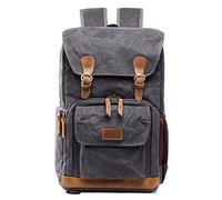 GLBMLMTHZP Camera Bag Canvas Batik Waterproof Photography Outdoor Wearable Large Camera Backpack Fit For Fuji Fit For Nikon Fit For Canon Fit For Sony camera bag(Seize If Grey)