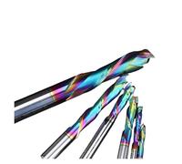 GLBMLMTHZP Compression Router Bits 1/2" Milling Cutter Wood 2 Flute Spiral Carbide CNC End Mill DLC Coating Woodworking Tools Cutter Milling Cutter Set(408011406)