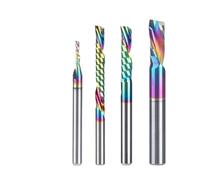 GLBMLMTHZP Flute Spiral Milling Cutter for Aluminum PVC MDF DLC Coated Colorful Composite Cutting Engraving Bits CNC Tool Milling Cutter Set(H07071504)