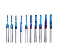 GLBMLMTHZP Hard tungsten steel end mill 3.175 shank blue coating CNC router bit engraving edge milling cutter end mill Milling Cutter Set(1pcs 1.4mm)