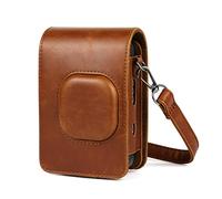 GLBMLMTHZP Hybrid Instant Film Camera Bag PU Leather Retro Black Brown White Carrying Case Shoulder Bag Fit For Fujifilm Instax Mini Liplay camera bag(Bruin)