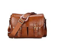 GLBMLMTHZP Photo Camera Fashion Fashion Retro PU Leather Case Handbag Waterproof Shoulder Messenger SLR Bag Fit For Canon Fit For Nikon Fit For Sony camera bag(Light Brown L)