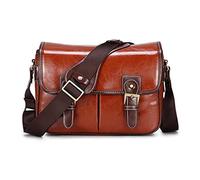 GLBMLMTHZP Photo Camera Fashion Fashion Retro PU Leather Case Handbag Waterproof Shoulder Messenger SLR Bag Fit For Canon Fit For Nikon Fit For Sony camera bag(Reddish Brown L)