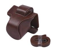 GLBMLMTHZP Photo Studio PU Leather Camera Bag Protection Video Mini Camera Bag With Replacement Strap Fit For Canon EOS M5 M50 M50II camera bag(Coffee color)