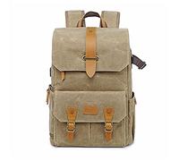 GLBMLMTHZP Photography Retro Waterproof Batik Rucksack With USB Port Suitable For 15.6-inch Laptop Men's SLR Digital Camera Camera Bag Carrying Case Fit For Canon Fit For Nikon camera bag(Khaki)