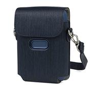GLBMLMTHZP Printer Bag PU Leather Storage Bag Blue Pink White Shoulder Strap Tote Bag Shoulder Bag Fit For Fujifilm Mini Link camera bag(Dark Blue)