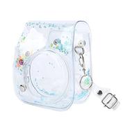 GLBMLMTHZP Transparent Small Instant Camera Bag PVC Protective Case With Shoulder Strap Camera Accessory Fit For Fujifilm Instax Mini 11/9/8 camera bag(PVC Blue)