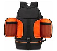 GLBMLMTHZP Video Waterproof Camera Shoulders Backpack W Reflector Stripe Fit 15.6 Inch Latptop Shockproof Soft Padded Tripod Case Photo Bag camera bag(Black with Orange)