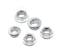 GLBMLMTHZP Zinc-plated Carbon Steel Hexagon Flange Nut Pinking Slip Locking Lock M3 M4 M5 M6 M8 M10 M12 M14 M16 DIN6923 Square Nuts(M10 5pcs)