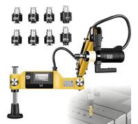 GLBMXDD 360° Multi-Direction Electric Tapping Machine, Electric Tapping Machine, 600W High Power, M3-M16 Capacity, 8PCS Collets Included, Touch Screen CNC Control for Steel/Aluminum