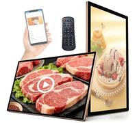 GLBMXDD Digital Advertising Marketing Screen, LED HD Display, WiFi/USB/SD Compatible, Looping Play & Split Screen, Ideal for Kiosk Restaurant Retail 15.6in