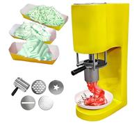 GLBMXDD Ice Cream and Soft Serve Maker Spaghetti Press Ice Cream Maker with 4 Interchangeable Molds 80w Commercial Gelato Maker Makes Ice Cream, Soft Serve, Gelato, Sorbet, Milkshakes Yellow
