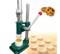 GLBMXDD Manual Egg Tart Press - Professional Tart Shell Maker for Pudding Pies, Pie Crusts and Waffle Cones, Stainless Steel Baking Tool,with 1 Mold Pastry Dough Tamper Kit Y28