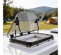 GLBMXDD Motorhome Roof Ventilation, RV Roof Window Vent Kit, LED Skylight & Anti-Mosquito Net, 70° Open Angle, Perfect for Camper, Caravan and Travel Trailer 27.6x19.7Inch