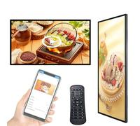 GLBMXDD Wall-Mounted LED Digital Advertising Screen, 1080P Full HD, Landscape/Portrait Mode, Support WiFi/USB/SD, for Commercial Business Marketing 13.3in