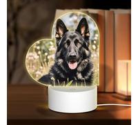 GlbnSHeric Acrylic Night Light Personalized Gifts Black German Shepherd USB Table Lamp 3 Colors Change Smart Touch Acrylic Plaque