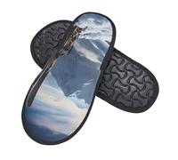 GlbnSHeric Fuzzy Slippers for Men Women Non-slip Plush Shoes Skis on mountain Slippers Foam House Shoes M