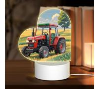 GlbnSHeric Night Light Personalized Gifts Acrylic Night Light for Grandmother Tractor Theme Acrylic Plaque USB Table Lamp 3 Colors Change Smart Touch Acrylic Nightlight for Grandma Christmas