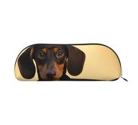 GlbnSHeric Pencil Bag Retractable Pencil Case A Cute Dachshund Pen Bag Stationery Case for Office Pen Holder for Work Retractable Pencil Cases with Zipper 6.5 × 19 CM