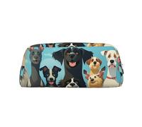 GlbnSHeric Pencil Bag Retractable Pencil Case A Large Group of Dogs Pen Bag Stationery Case for Office Pen Holder for Work Retractable Pencil Cases with Zipper 8 × 20.5 CM