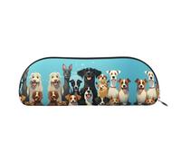 GlbnSHeric Pencil Bag Retractable Pencil Case A Large Group of Dogs Pen Bag Stationery Case for Office Pen Holder for Work Retractable Pencil Cases with Zipper 6.5 × 19 CM