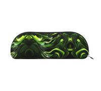 GlbnSHeric Pencil Bag Retractable Pencil Case Abstract Green Snake Pen Bag Stationery Case for Office Pen Holder for Work Retractable Pencil Cases with Zipper 6.5 × 19 CM