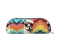 GlbnSHeric Pencil Bag Retractable Pencil Case Alpaca Wearing Sunglasses Pen Bag Stationery Case for Office Pen Holder for Work Retractable Pencil Cases with Zipper 6.5 × 19 CM