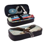 GlbnSHeric Pencil Bag Retractable Pencil Case an Eagle Flies Over Pen Bag Stationery Case with Zipper Pen Holder Aesthetic Pencil Cases for Office Work 9 Ã- 20 CM