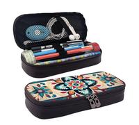 GlbnSHeric Pencil Bag Retractable Pencil Case Arabic Indian Checked Pattern Pen Bag Stationery Case with Zipper Pen Holder Aesthetic Pencil Cases for Office Work 9 Ã- 20 CM